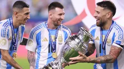 Di María, Messi y Otamendi en la última conquista.