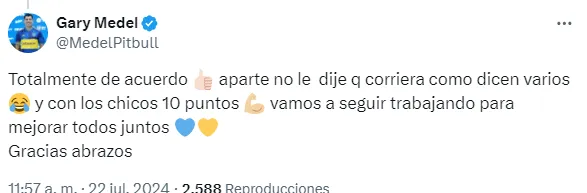 Posteo de Gary Medel.