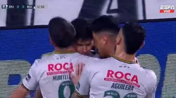 El festejo de los jugadores locales.