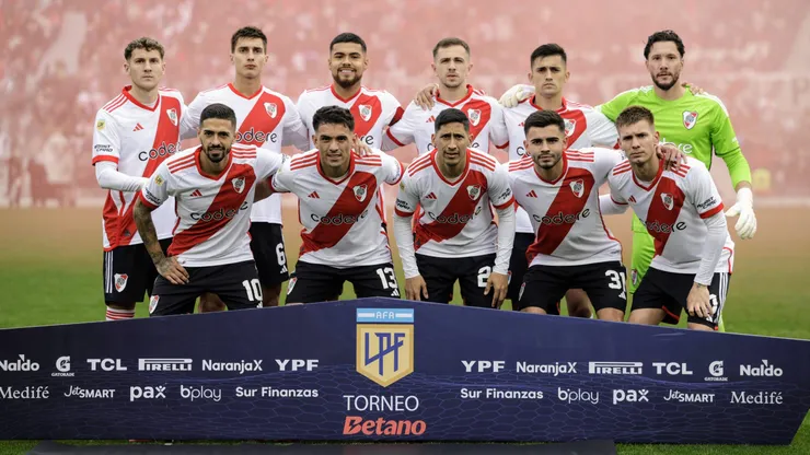 Los once titulares de River ante Lanús.