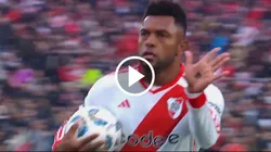 Miguel Borja volvió a River con gol.