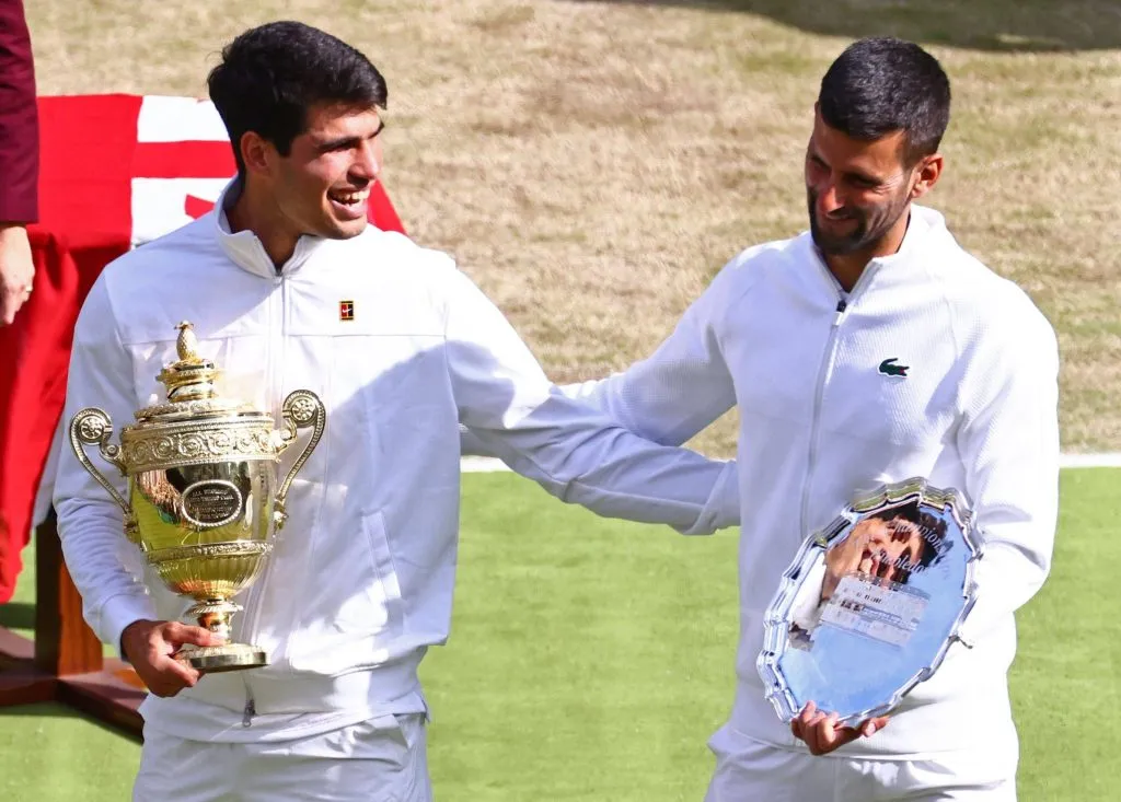 Alcaraz junto a Nole. (Foto: IMAGO).