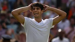 Carlos Alcaraz tras ganar Wimbledon 2024.