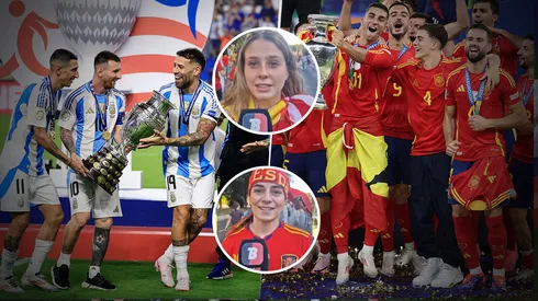 Los hinchas españoles celebraron su título y se acordaron de Argentina