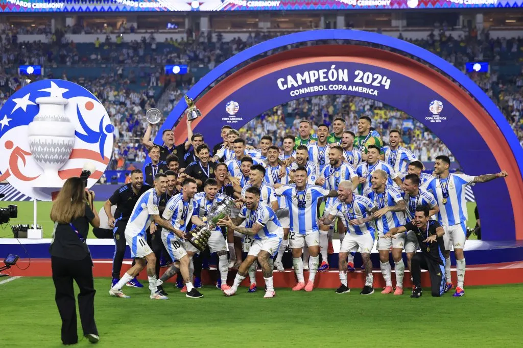 Festejos de la Selección Argentina en Miami.