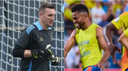 Franco Armani y Miguel Ángel Borja