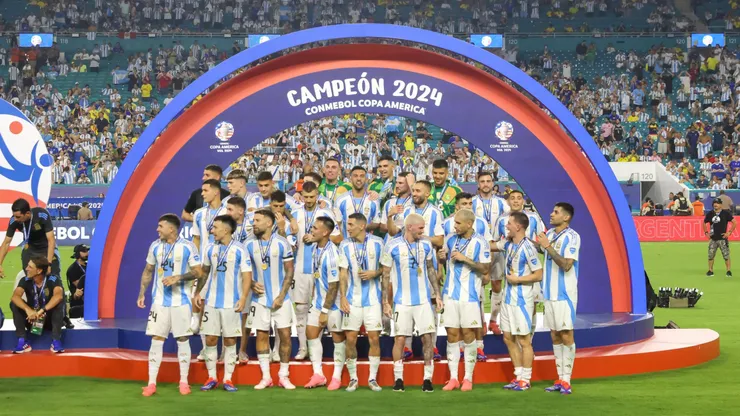Argentina festejando el título en la Copa América.