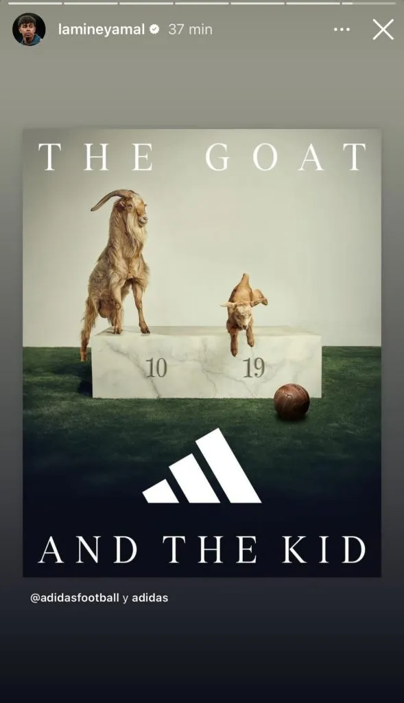 El posteo de Lamine Yamal para Lionel Messi.