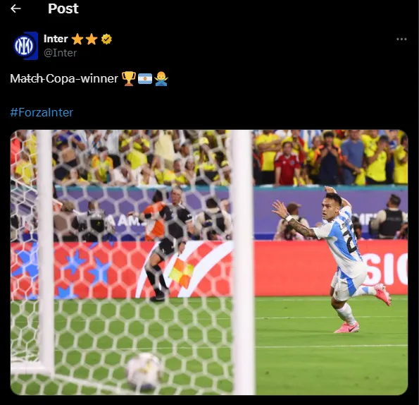 El momento preciso en el que el tiro de Lautaro Martínez se transformó en gol.