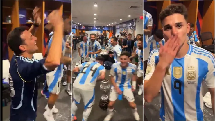 Scaloni apareció con la camiseta suplente que usó en el Mundial 2006, con el número 13.