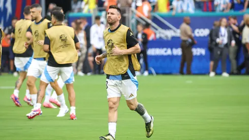 Lionel Messi hizo la entrada en calor