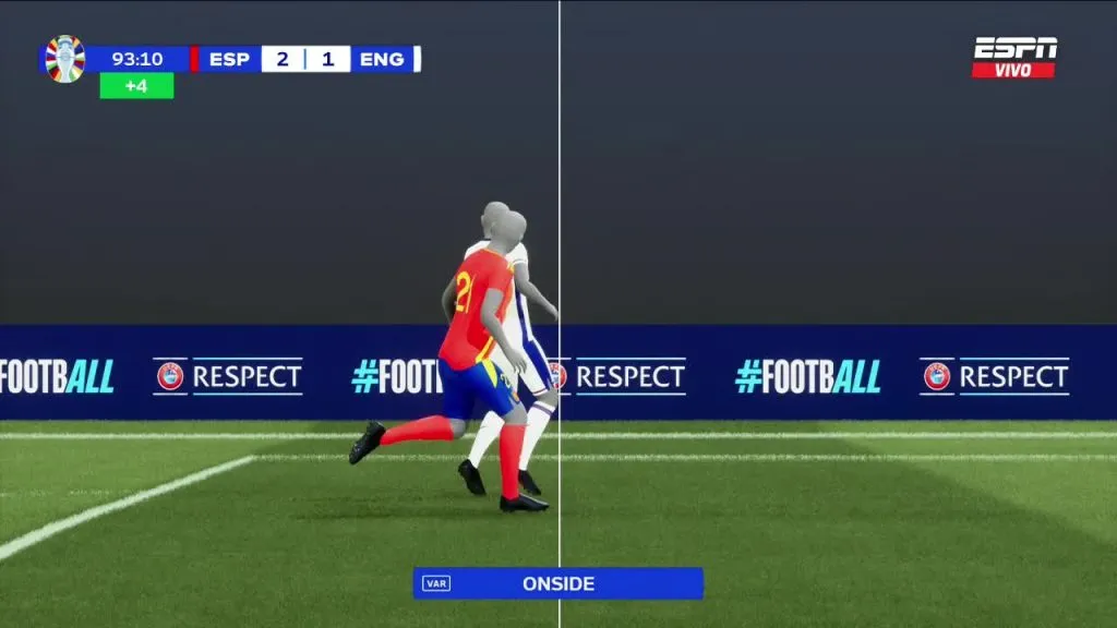 La revisión del VAR en el gol de Oyarzabal. (Foto: ESPN).