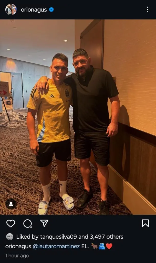 Posteo de Agustín Orión.