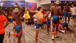 Así celebró el vestuario de Colombia el pase a la final.