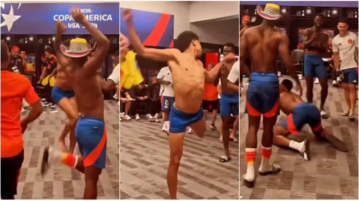 Así celebró el vestuario de Colombia el pase a la final.