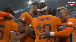 El festejo de los jugadores neerlandeses.