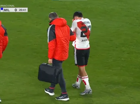 Agustín Sant'Anna salió lesionado y preocupa a River en el amistoso contra Millonarios