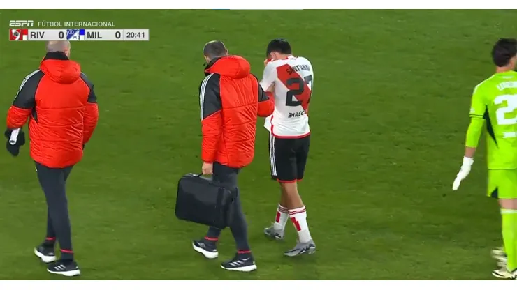 Sant'Anna se lesionó en el amistoso contra Millonarios.