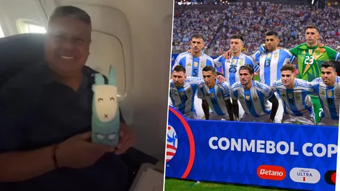 Un osito de peluche es una de las cábalas de Claudio Tapia y de la Selección Argentina en la Copa América 2024.