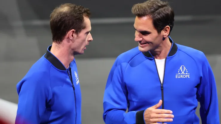 Roger Federer, junto a Andy Murray en la Laver Cup 2022.
