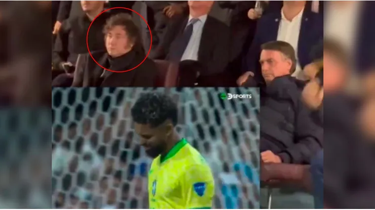 Milei vio los penales de Brasil - Uruguay junto a Bolsonaro.