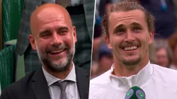 Divertido momento entre Alexander Zverev y Pep Guardiola.