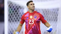 El festejo de Dibu Martínez. (Foto: Getty).