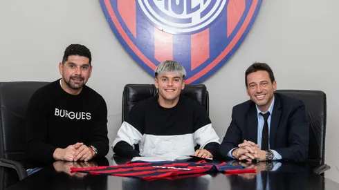 Matías Reali en su presentación como refuerzo de San Lorenzo.