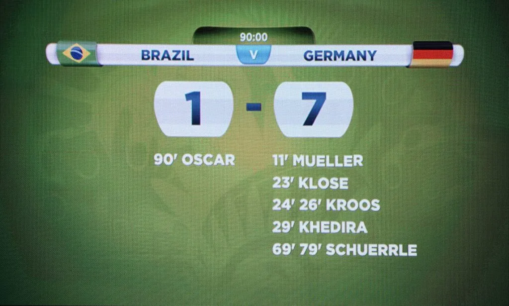 El histórico resultado en el Brasil 1 – 7 Alemania (IMAGO)
