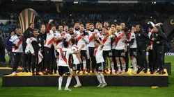 Todo River festejando la Libertadores en 2018.