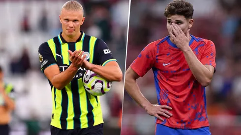 Erling Haaland se llevó la pelota y Julián sigue sin convertir.