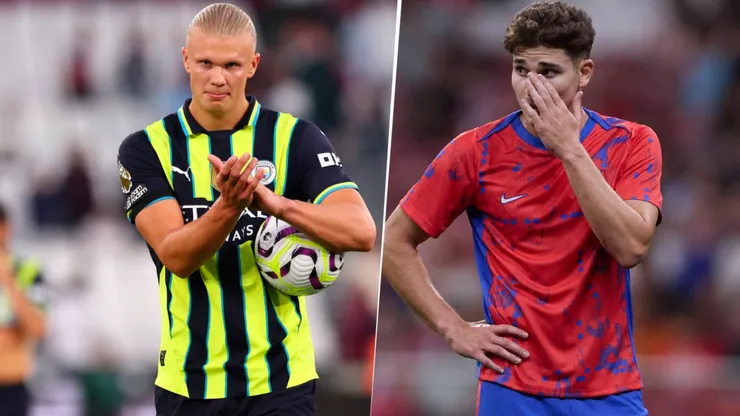 Erling Haaland se llevó la pelota y Julián sigue sin convertir.