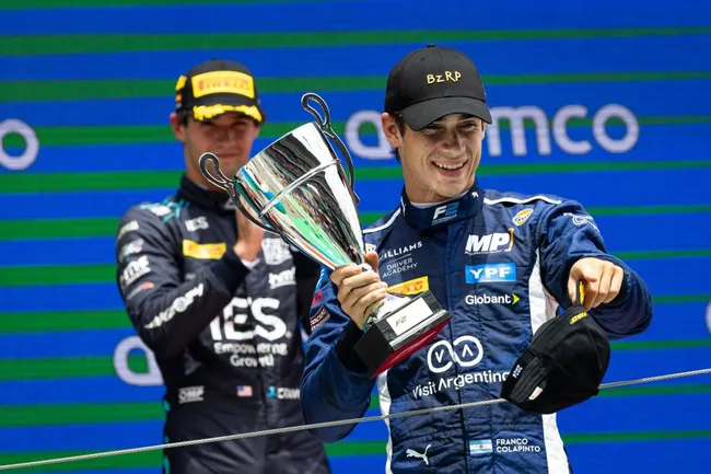 Franco Colapinto ganó en Barcelona esta temporada de Fórmula 2. IMAGO
