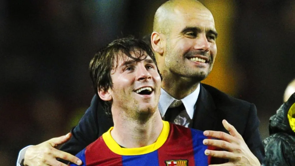 Guardiola siempre que puede destaca a Messi como el mejor de todos los tiempos.