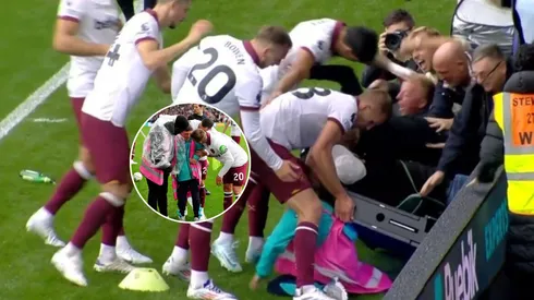 Jugadores del West Ham rescataron un alcanzapelotas atrapado en la Premier League