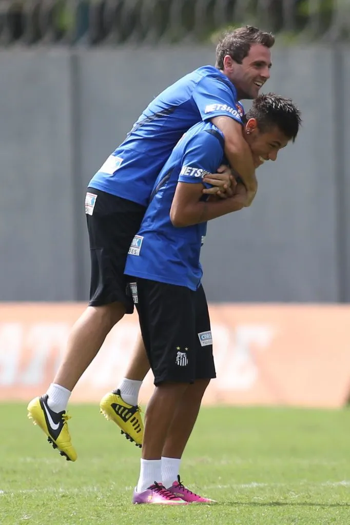 Walter Montillo junto a Neymar en su paso por Santos