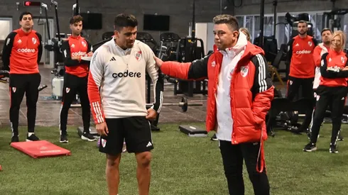 Marcos Acuña y Marcelo Gallardo
