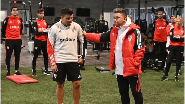 Marcos Acuña y Marcelo Gallardo