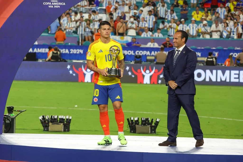 James Rodríguez, elegido por Conmebol como el mejor jugador de la Copa América 2024.