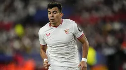 Marcos Acuña durante un partido de Sevilla.