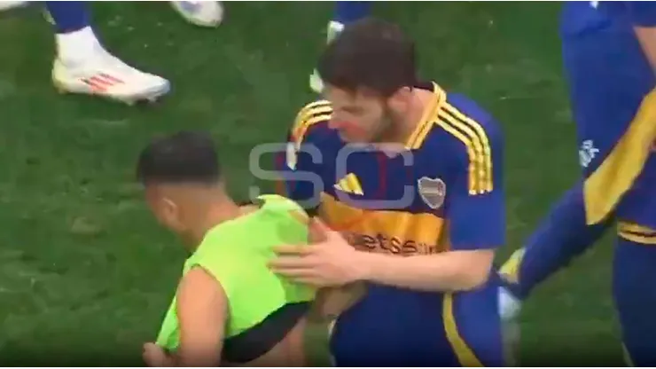 El amistoso cruce entre Barrios y Martegani.