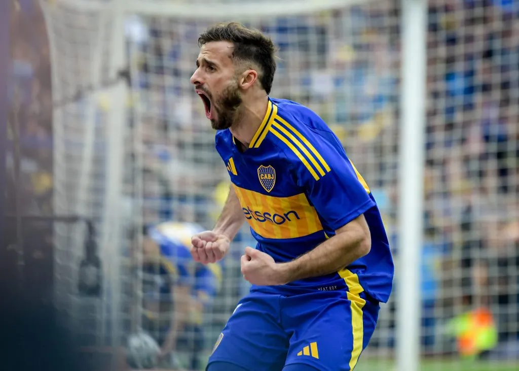 Marcelo Saracchi gritando el segundo gol de Boca.