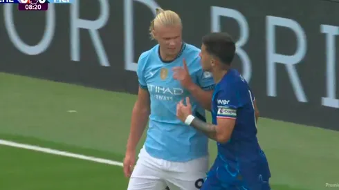 VIDEO | El fuerte cruce entre Haaland y Enzo Fernández