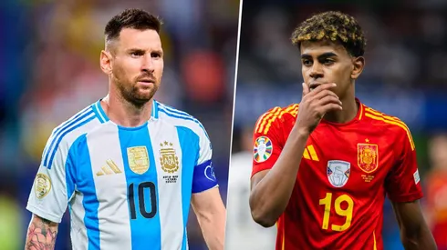 Lionel Messi y Lamine Yamal, figuras de las selecciones Argentina y España.