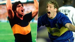 Maradona y Palermo con dos camisetas icónicas.