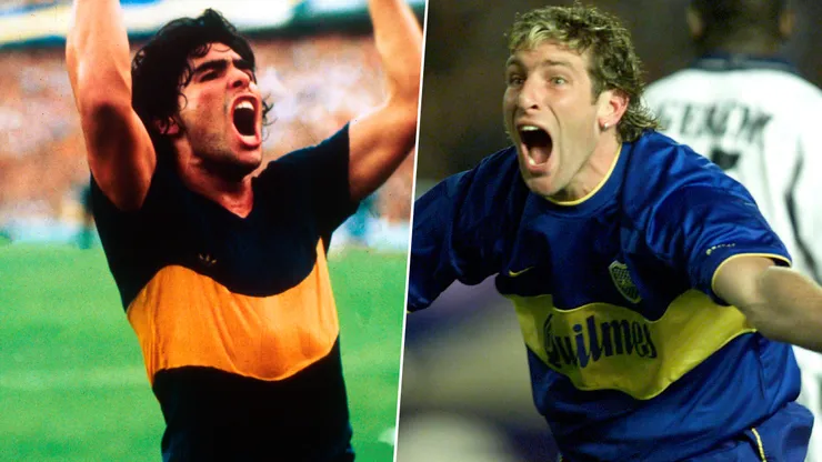 Maradona y Palermo con dos camisetas icónicas.