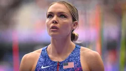 Chari Hawkins en su participación olímpica.