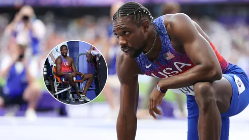 Noah Lyles corrió con COVID en París 2024 y salió en silla de ruedas