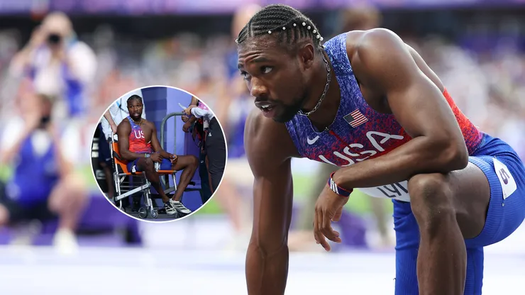 Noah Lyles corrió con COVID en París 2024 y salió en silla de ruedas