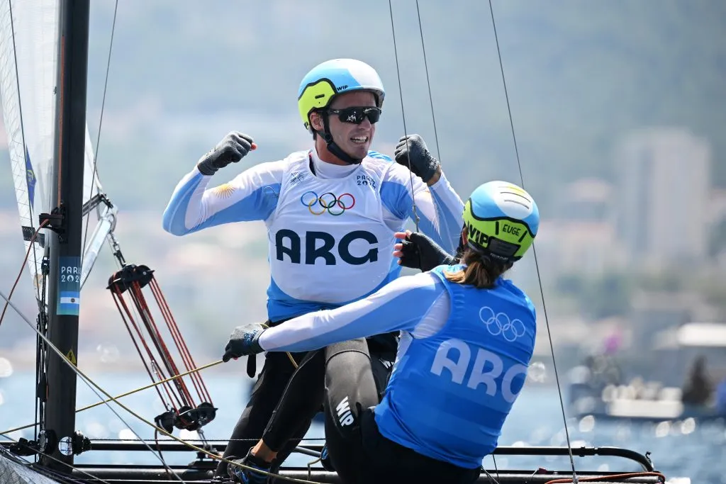 Majdalani y Bosco celebran en el final de la Medal Race.